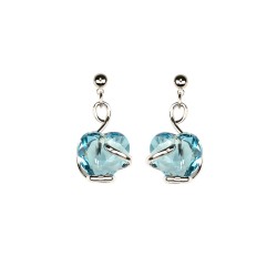 Heart Collection - Aquamarine Small Earrings