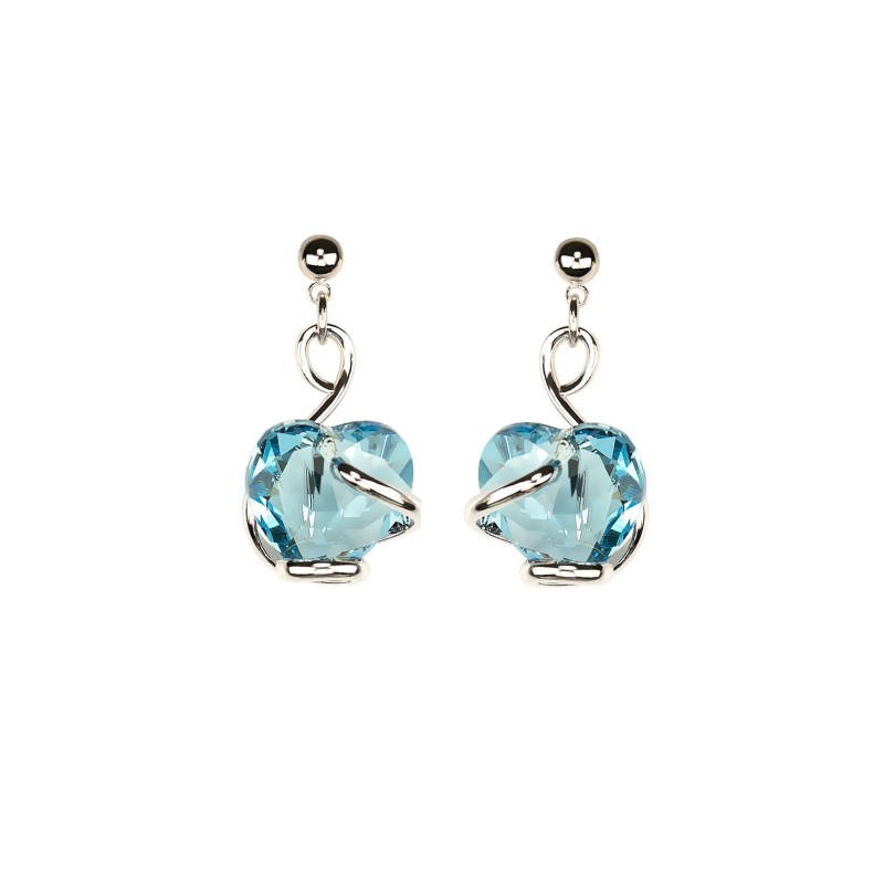 Heart Collection - Aquamarine Small Earrings